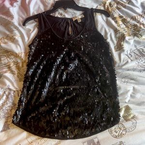 Kenar Black Sequin Tank Top Size Small